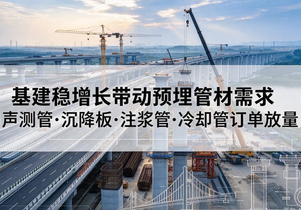 淮阳基建稳增长带动预埋监测管材需求，声测管、沉降板、注浆管订单持续放量